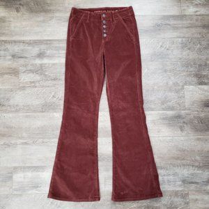 American Eagle Super High Rise Flare Corduroy Pants 4